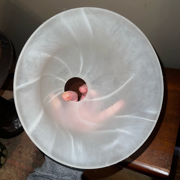 Vintage Frosted Glass Bell Shaped Lamp Shade - Picture 4 of 10